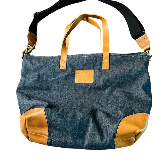 TRUE RELIGION UNISEX DENIM AND LEATHER TRAVEL BAG - Picture 12 of 15